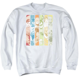 DC Comics Justice League Columns - Men's Crewneck Sweatshirt Men's Crewneck Sweatshirt Justice League   
