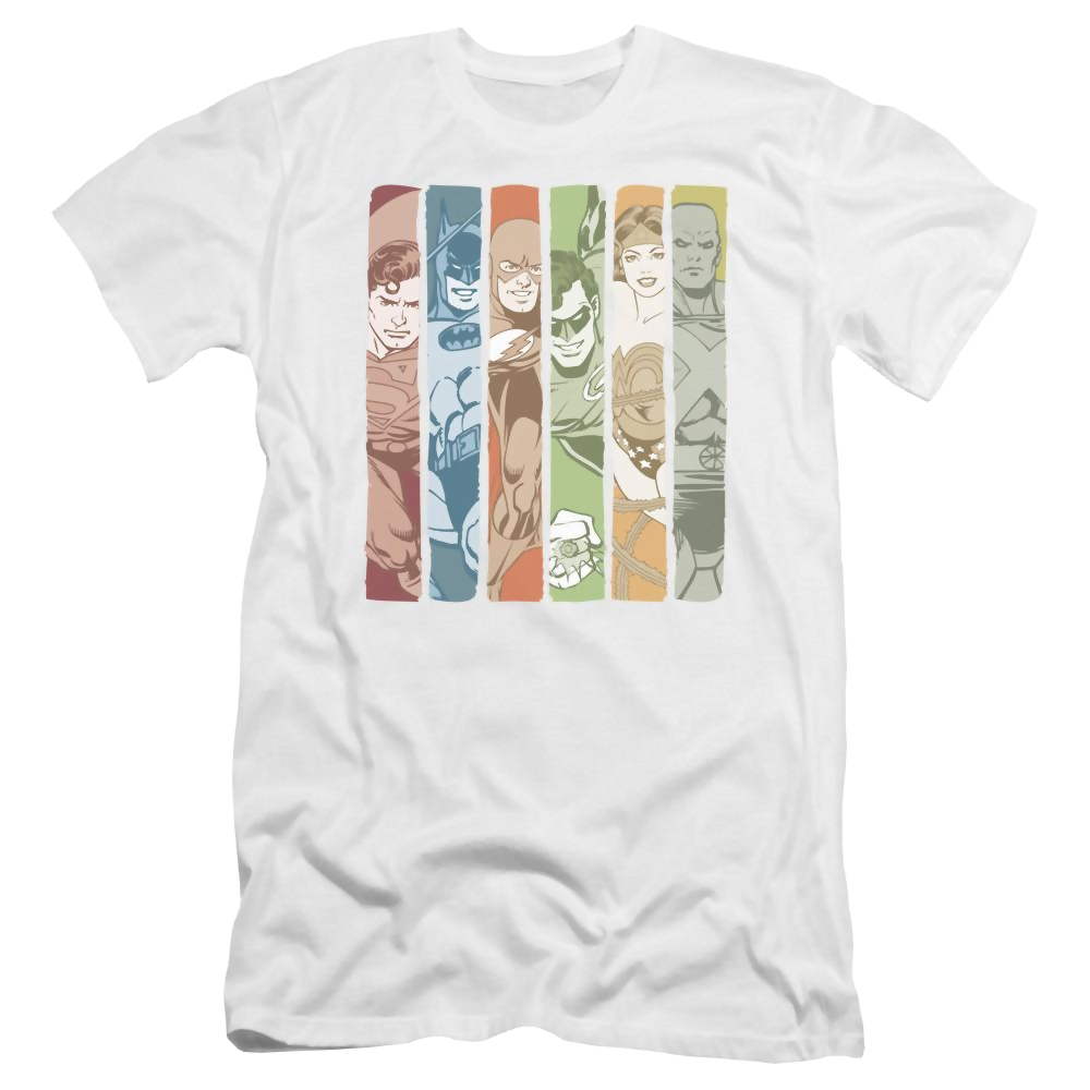 DC Comics Justice League Columns - Men's Premium Slim Fit T-Shirt Men's Premium Slim Fit T-Shirt Justice League   