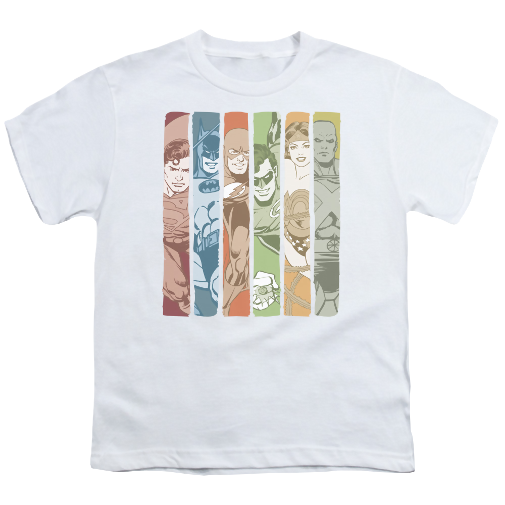 Justice League Justice League Columns - Youth T-Shirt Youth T-Shirt (Ages 8-12) Justice League   