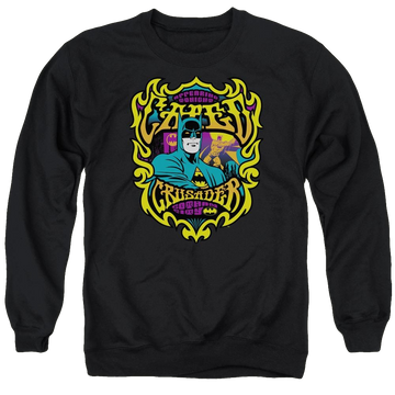 Black men's crewneck sweatshirt with Batman DC Comics Appearing Tonight graphic