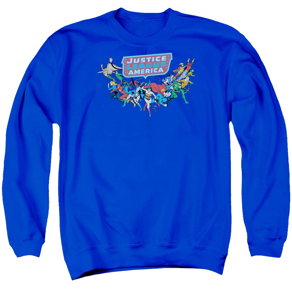 DC Comics Here They Come - Men's Crewneck Sweatshirt Men's Crewneck Sweatshirt Justice League   