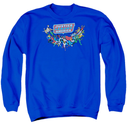 DC Comics Here They Come - Men's Crewneck Sweatshirt Men's Crewneck Sweatshirt Justice League   