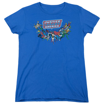 Royal women's t-shirt with Justice League DC Comics Here They Come graphic