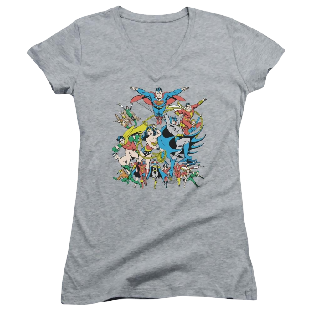 DC Comics Justice League Assemble - Juniors V-Neck T-Shirt Juniors V-Neck T-Shirt Justice League   