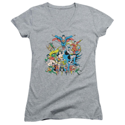 DC Comics Justice League Assemble - Juniors V-Neck T-Shirt Juniors V-Neck T-Shirt Justice League   