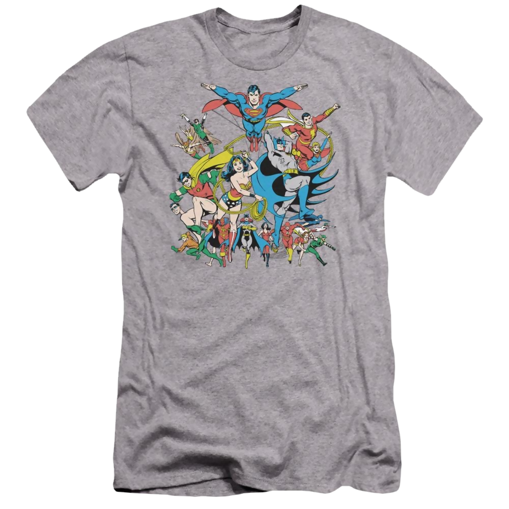 DC Comics Justice League Assemble - Men's Premium Slim Fit T-Shirt Men's Premium Slim Fit T-Shirt Justice League   