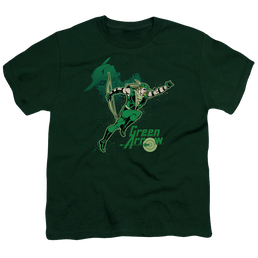 Green Arrow Green Arrow In Action - Youth T-Shirt Youth T-Shirt (Ages 8-12) Green Arrow   