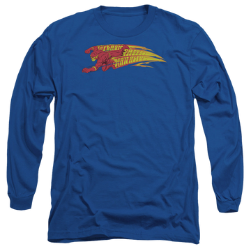Royal men's long sleeve t-shirt with The Flash Fastest Man Alive graphic