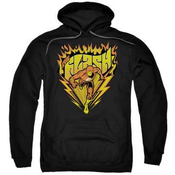 Black pullover hoodie with The Flash Blazing Speed graphic