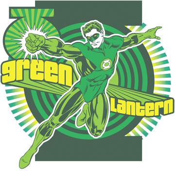 Kelly green men's regular fit t-shirt with DC Comics Green Lantern graphic
