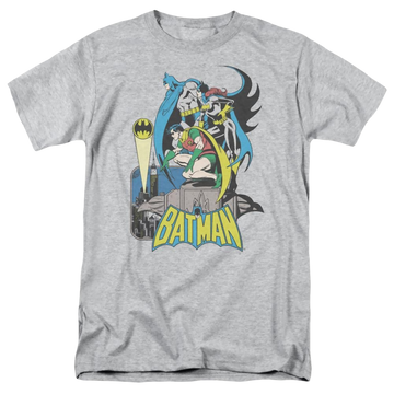 Athletic heather men's regular fit t-shirt with Batman DC Comics Heroic Trio graphic