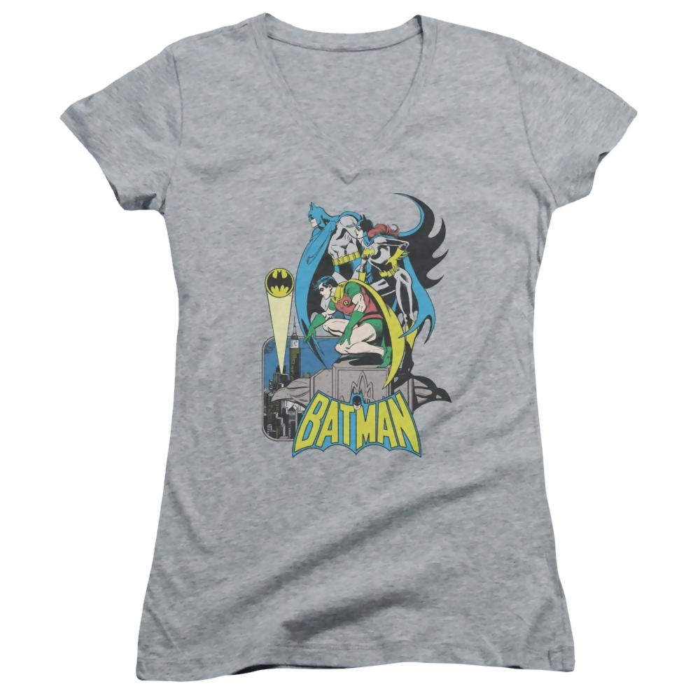 DC Comics Heroic Trio - Juniors V-Neck T-Shirt Juniors V-Neck T-Shirt Batman   