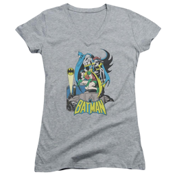 DC Comics Heroic Trio - Juniors V-Neck T-Shirt Juniors V-Neck T-Shirt Batman   