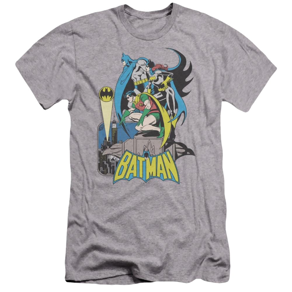 DC Comics Heroic Trio - Men's Premium Slim Fit T-Shirt Men's Premium Slim Fit T-Shirt Batman   