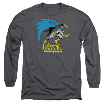 Charcoal men's long sleeve t-shirt with Batman Batgirl Is Hot graphic