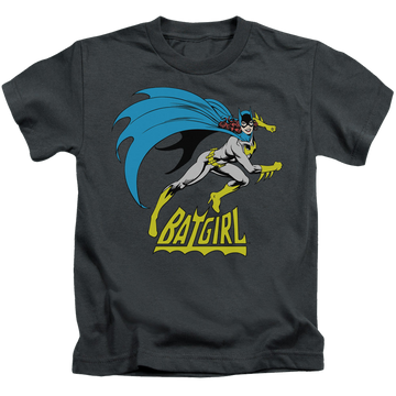 Charcoal kid's t-shirt for ages 4 to 7 with Batman Batgirl Is Hot graphic