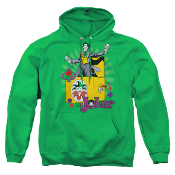 Kelly green pullover hoodie with Joker These Fish Are Loaded graphic