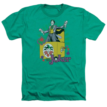 Kelly green men's heather t-shirt with Joker DC Comics These Fish Are Loaded graphic