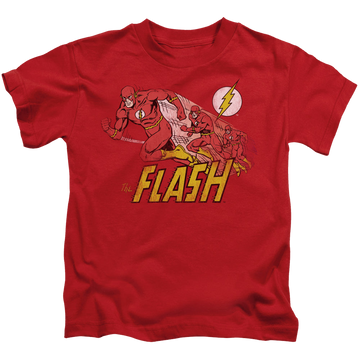 Red kid's t-shirt for ages 4 to 7 with The Flash Crimson Comet graphic