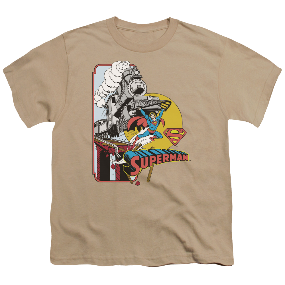 Superman Off The Rails - Youth T-Shirt Youth T-Shirt (Ages 8-12) Superman   