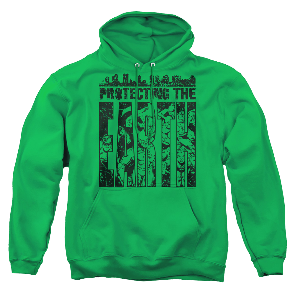 Justice League Protecting The Earth - Pullover Hoodie Pullover Hoodie Justice League   