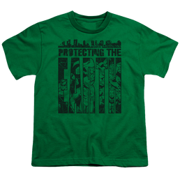 Justice League Protecting The Earth - Youth T-Shirt Youth T-Shirt (Ages 8-12) Justice League   