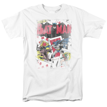 White men's regular fit t-shirt with Batman DC Comics Number 11 Distressed graphic