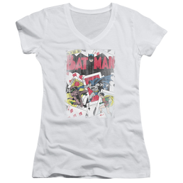 DC Comics Number 11 Distressed - Juniors V-Neck T-Shirt Juniors V-Neck T-Shirt Batman   