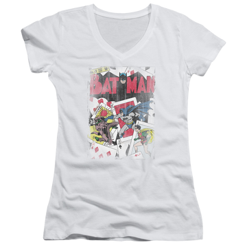 DC Comics Number 11 Distressed - Juniors V-Neck T-Shirt Juniors V-Neck T-Shirt Batman   