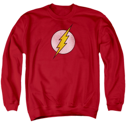 Flash, The Flash Logo Distressed - Men's Crewneck Sweatshirt Men's Crewneck Sweatshirt The Flash   