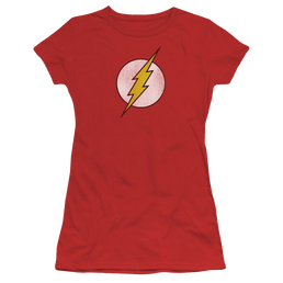 Flash, The Flash Logo Distressed - Juniors T-Shirt Juniors T-Shirt The Flash   
