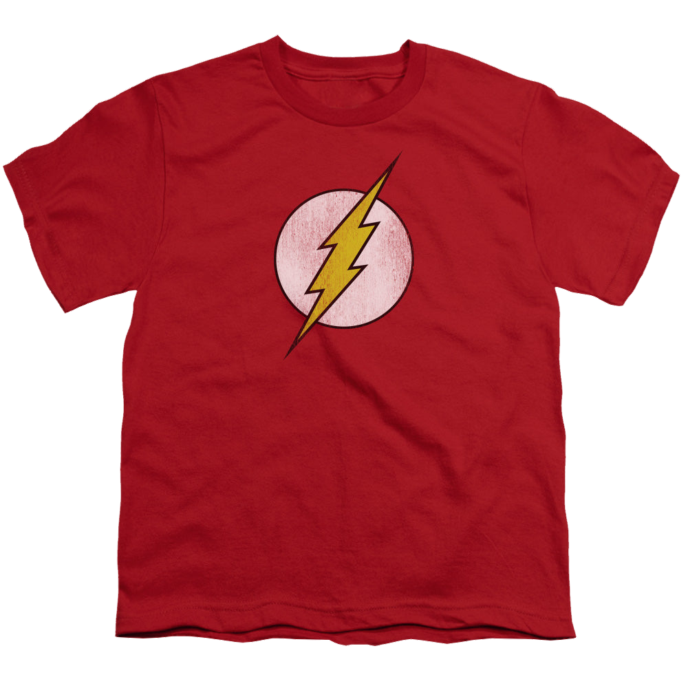 Flash, The Flash Logo Distressed - Youth T-Shirt Youth T-Shirt (Ages 8-12) The Flash   