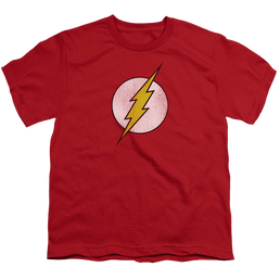 Flash, The Flash Logo Distressed - Youth T-Shirt Youth T-Shirt (Ages 8-12) The Flash   