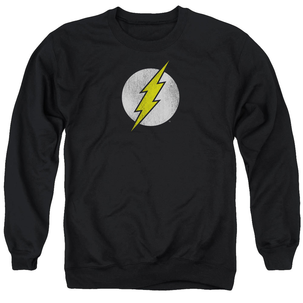 Flash, The Flash Logo Distressed - Men's Crewneck Sweatshirt Men's Crewneck Sweatshirt The Flash   