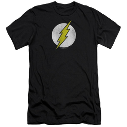 Dco Flash Logo Distressed Premium Adult Slim Fit T-Shirt Men's Premium Slim Fit T-Shirt The Flash   