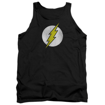 Black men's tank with Flash Logo Distressed graphic