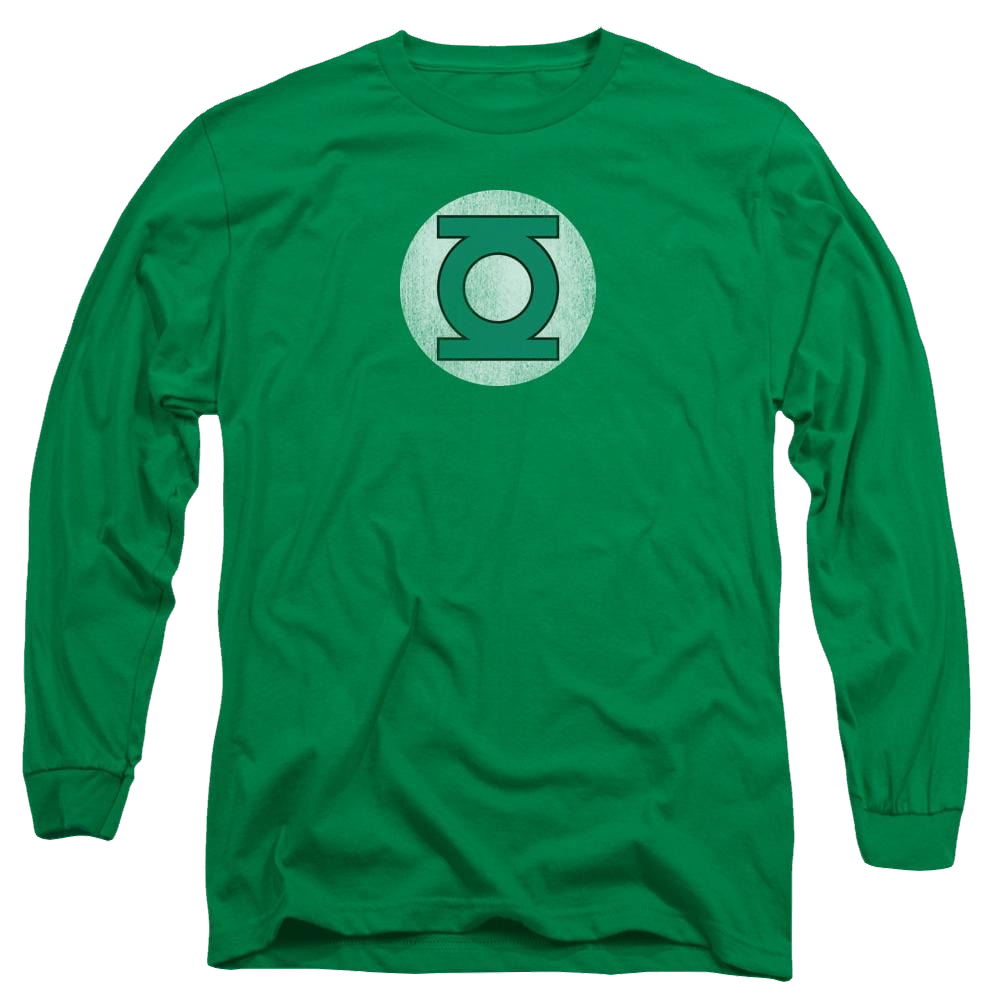 DC Comics Gl Logo Distressed - Men's Long Sleeve T-Shirt Men's Long Sleeve T-Shirt Green Lantern   