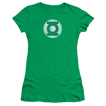 Kelly green juniors t-shirt with Green Lantern DC Comics Gl Logo Distressed graphic