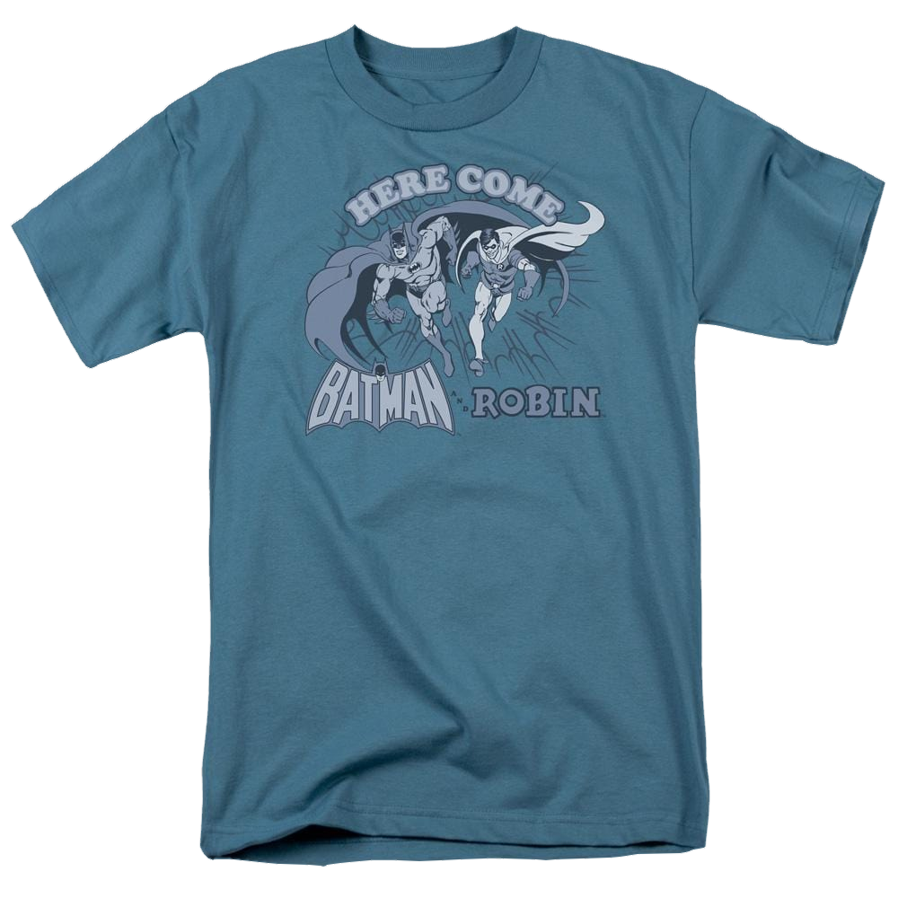 DC Comics Here Come Batman And Robin - Men's Regular Fit T-Shirt Men's Regular Fit T-Shirt Batman   
