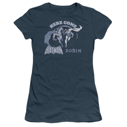 DC Comics Here Come Batman And Robin - Juniors T-Shirt Juniors T-Shirt Batman   