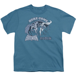 Robin Here Come Batman And Robin - Youth T-Shirt Youth T-Shirt (Ages 8-12) Batman   