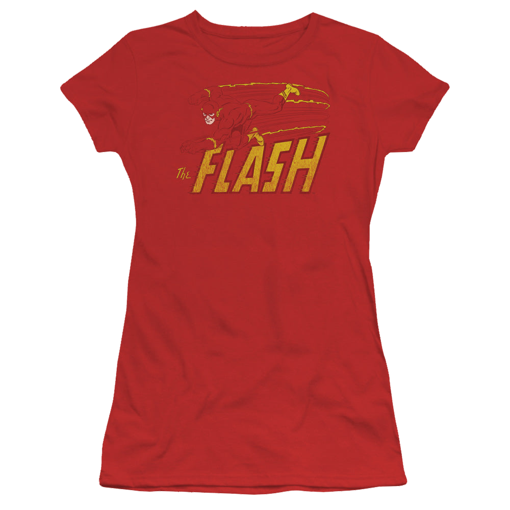 Flash, The Flash Speed Distressed - Juniors T-Shirt Juniors T-Shirt The Flash   