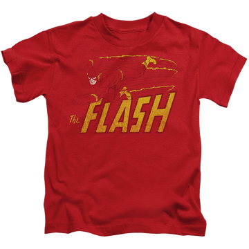 Red kid's t-shirt for ages 4 to 7 with Flash Speed Distressed graphic