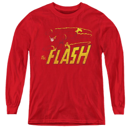Flash, The Flash Speed Distressed - Youth Long Sleeve T-Shirt Youth Long Sleeve T-Shirt The Flash   