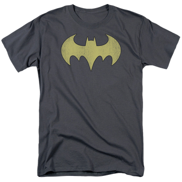 Charcoal men's regular fit t-shirt with Batman Batgirl Logo Distressed graphic