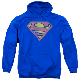 DC Comics Retro Supes Logo Distressed - Pullover Hoodie Pullover Hoodie Superman   