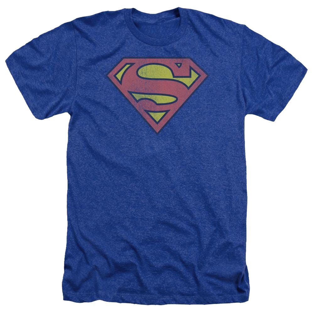 DC Comics Retro Supes Logo Distressed - Men's Heather T-Shirt Men's Heather T-Shirt Superman   