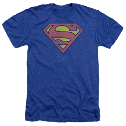 DC Comics Retro Supes Logo Distressed - Men's Heather T-Shirt Men's Heather T-Shirt Superman   