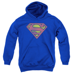 Superman Retro Supes Logo Distressed - Youth Hoodie Youth Hoodie (Ages 8-12) Superman   