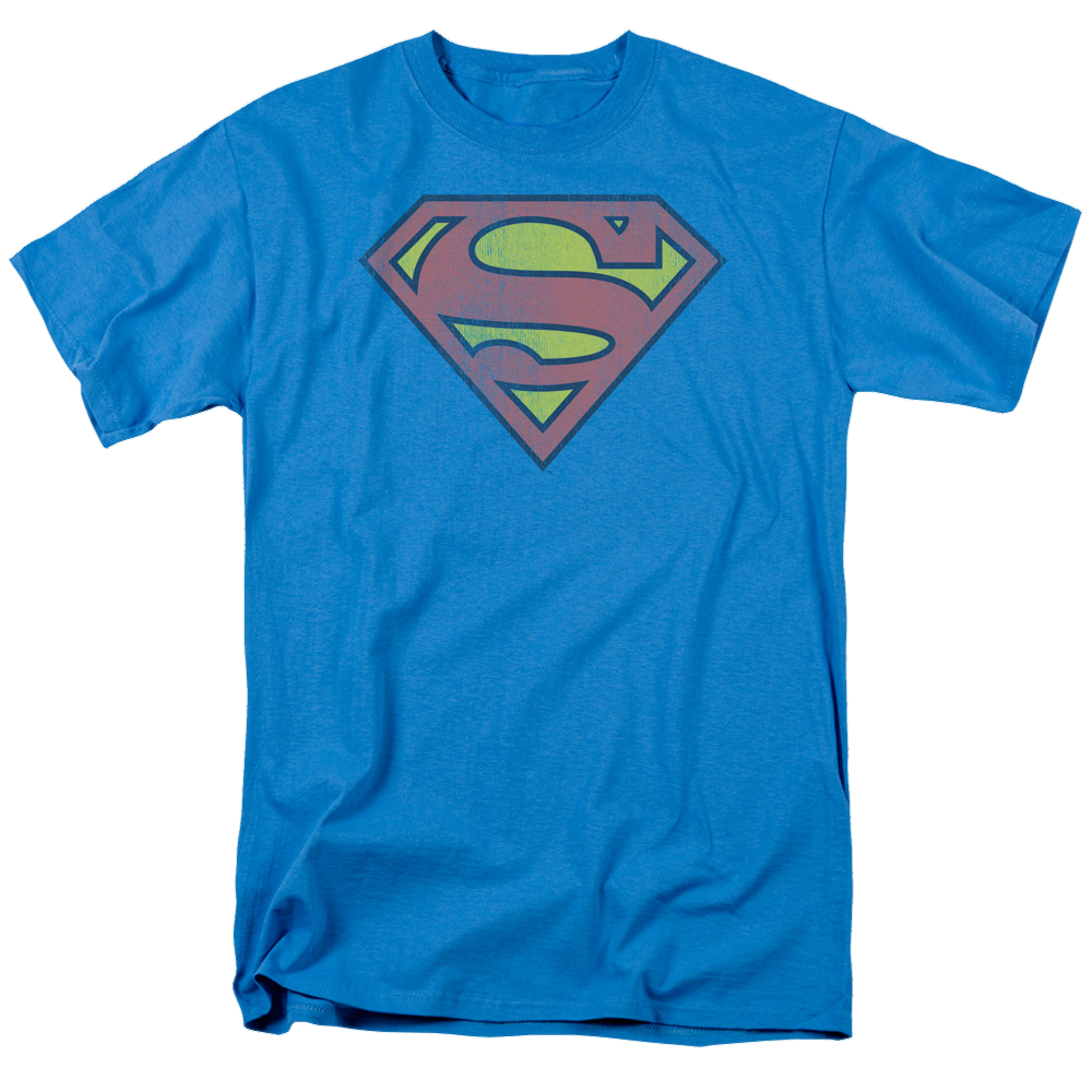 Superman Retro Supes Logo Distressed - Men's Regular Fit T-Shirt Men's Regular Fit T-Shirt Superman   